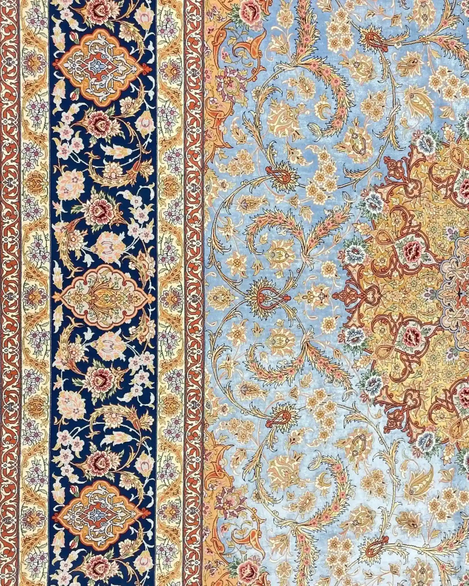 "Akhtarian Silk Persian Rug, Hand-knotted with Precision, 810,000 knots/m²"